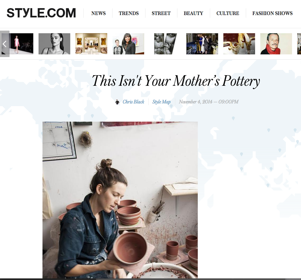 Style.com, not your mama’s pottery