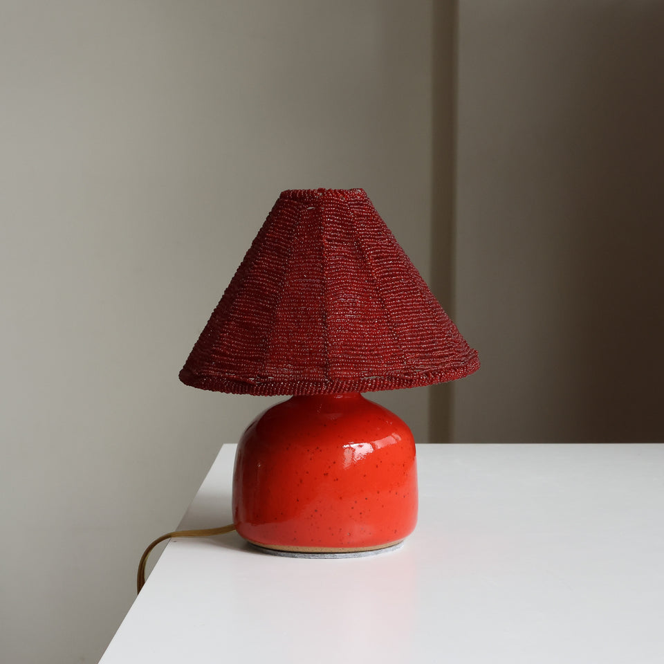 Beaded shade lamp