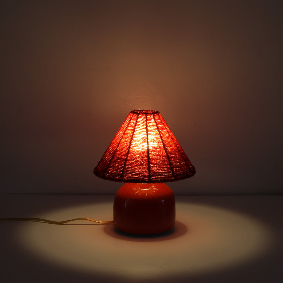 Beaded shade lamp