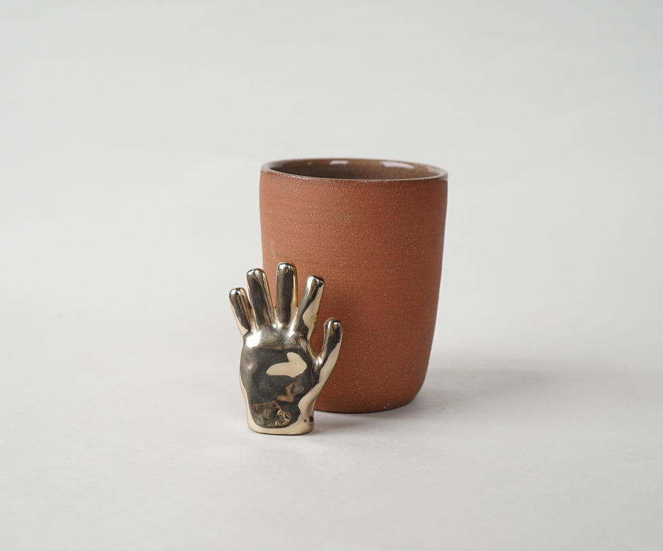 Gilded hand sculpture